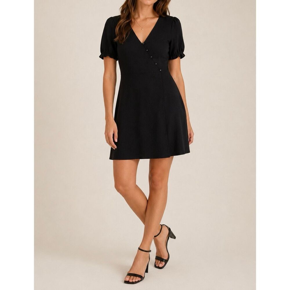 Madewell Black Wrap Style Mini Dress Size Small